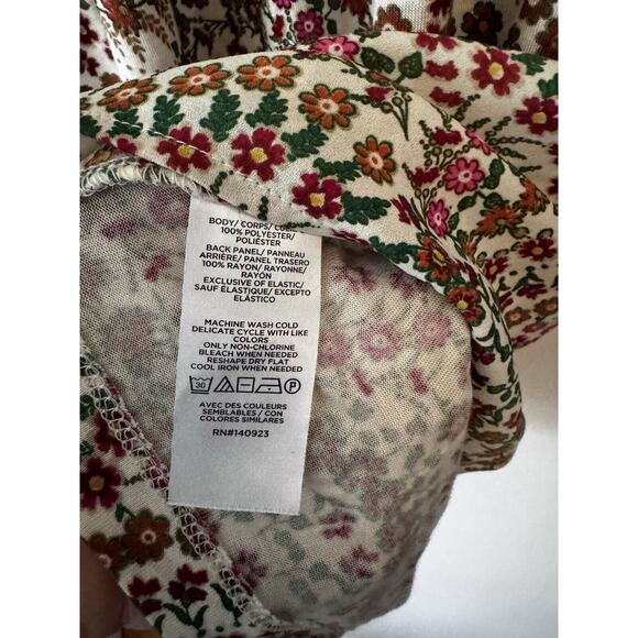 Loft Bell Smocked Sleeve Floral Spring Top Ruffles coquette free people whimsy S - Picture 8 of 8